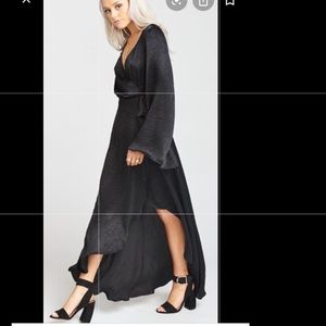 Show me your mumu black wrap dress NWT